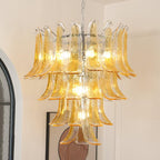 Lampadario in Vetro a Petali a Strati