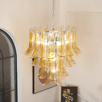 Lampadario in Vetro a Petali a Strati