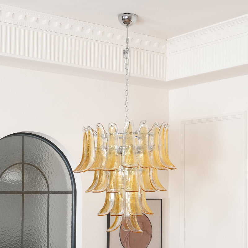 Lampadario in Vetro a Petali a Strati