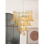 Lampadario in Vetro a Petali a Strati