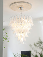 Lampadario in Vetro a Petali a Strati