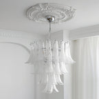 Lampadario in Vetro a Petali a Strati