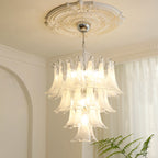 Lampadario in Vetro a Petali a Strati