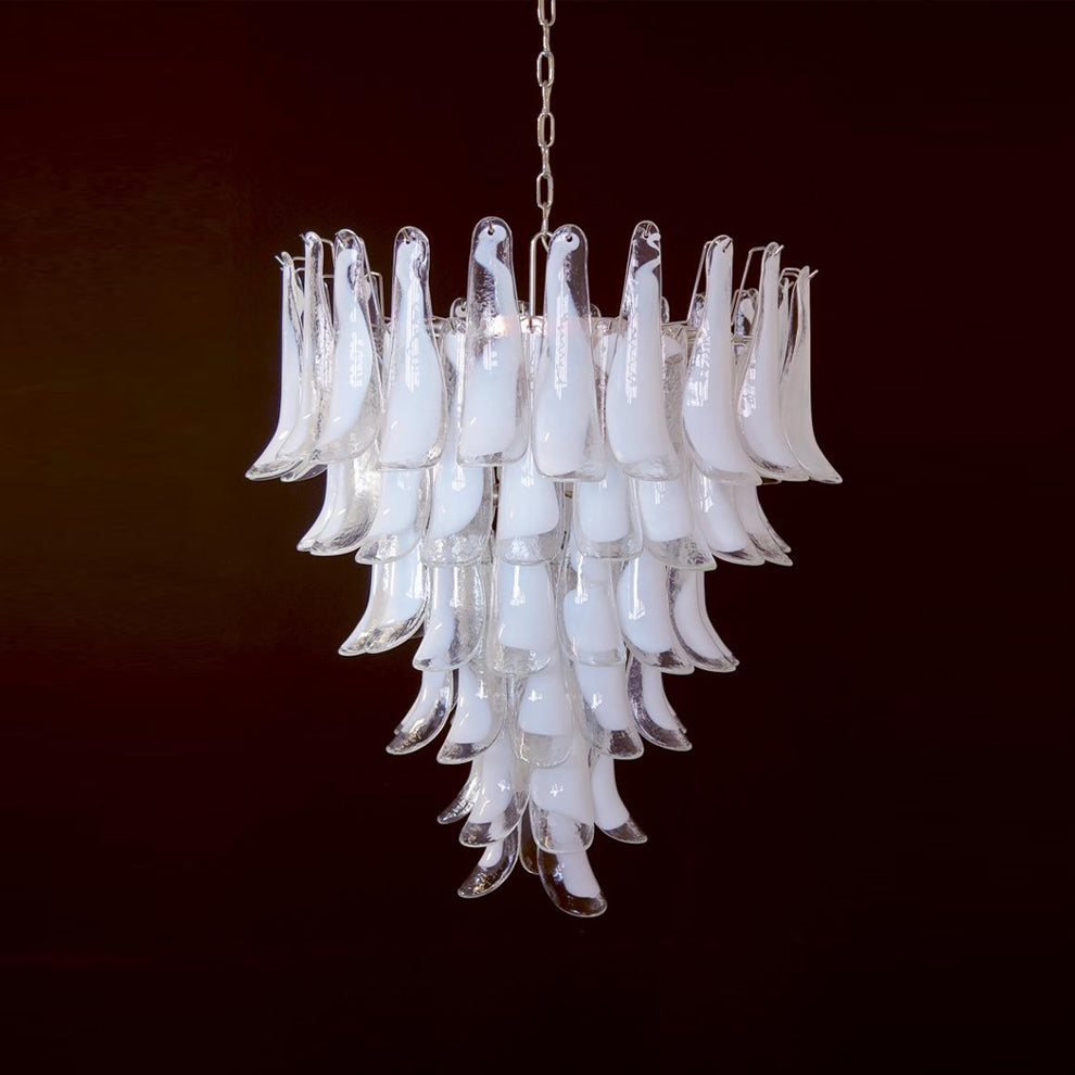Lampadario in Vetro a Petali a Strati