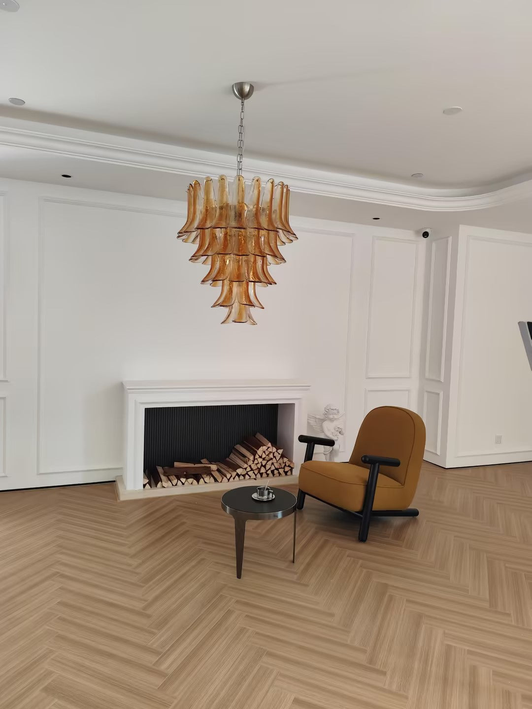 Lampadario in Vetro a Petali a Strati