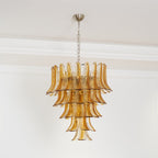 Lampadario in Vetro a Petali a Strati