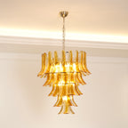 Lampadario in Vetro a Petali a Strati