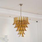 Lampadario in Vetro a Petali a Strati