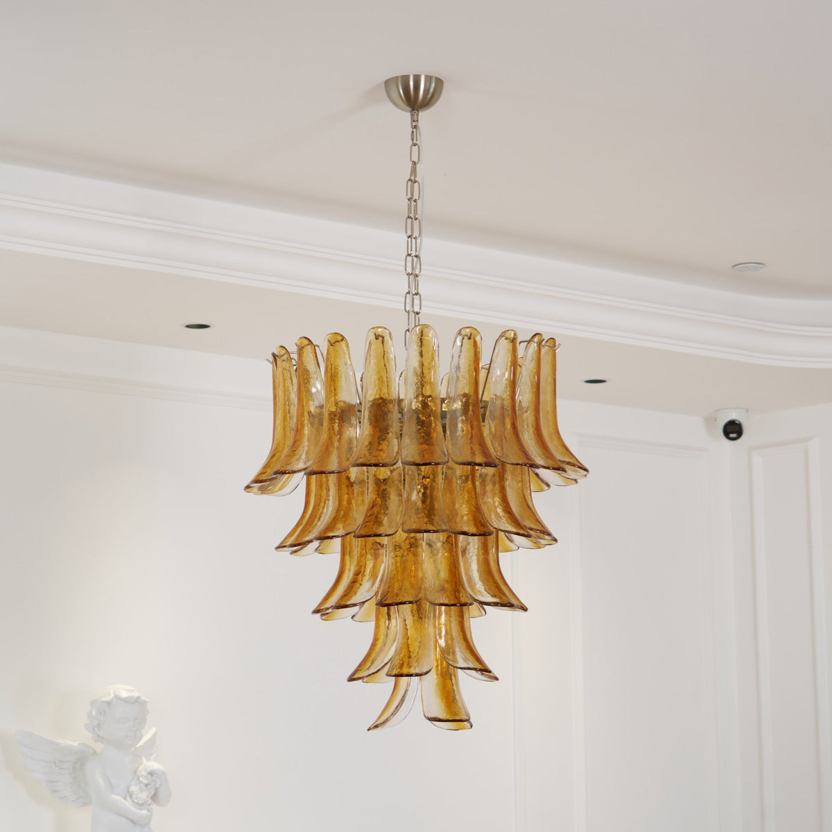 Lampadario in Vetro a Petali a Strati