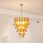Lampadario in Vetro a Petali a Strati