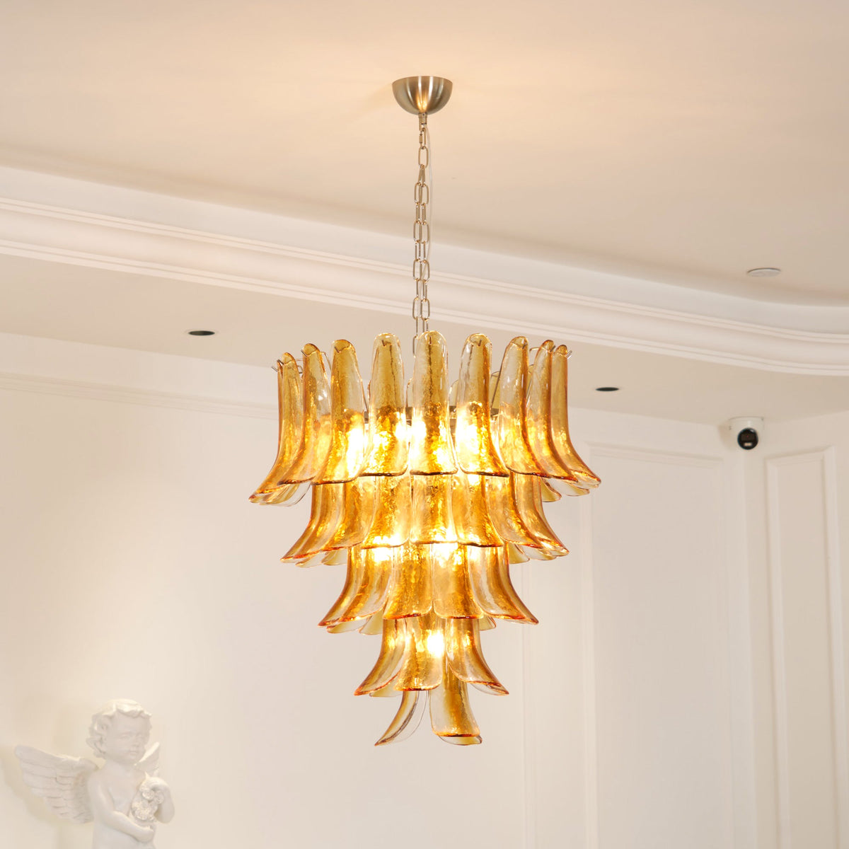 Lampadario in Vetro a Petali a Strati