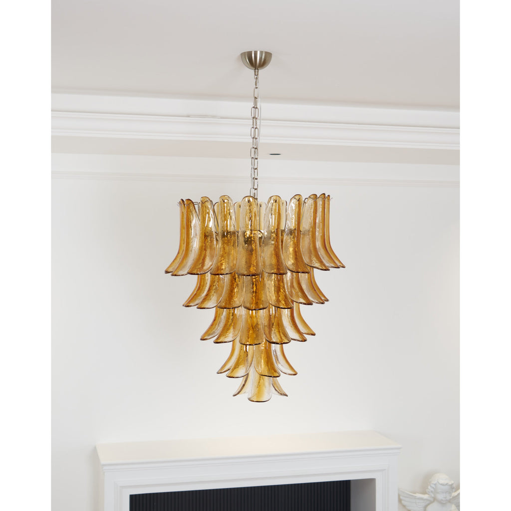 Lampadario in Vetro a Petali a Strati
