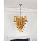 Lampadario in Vetro a Petali a Strati