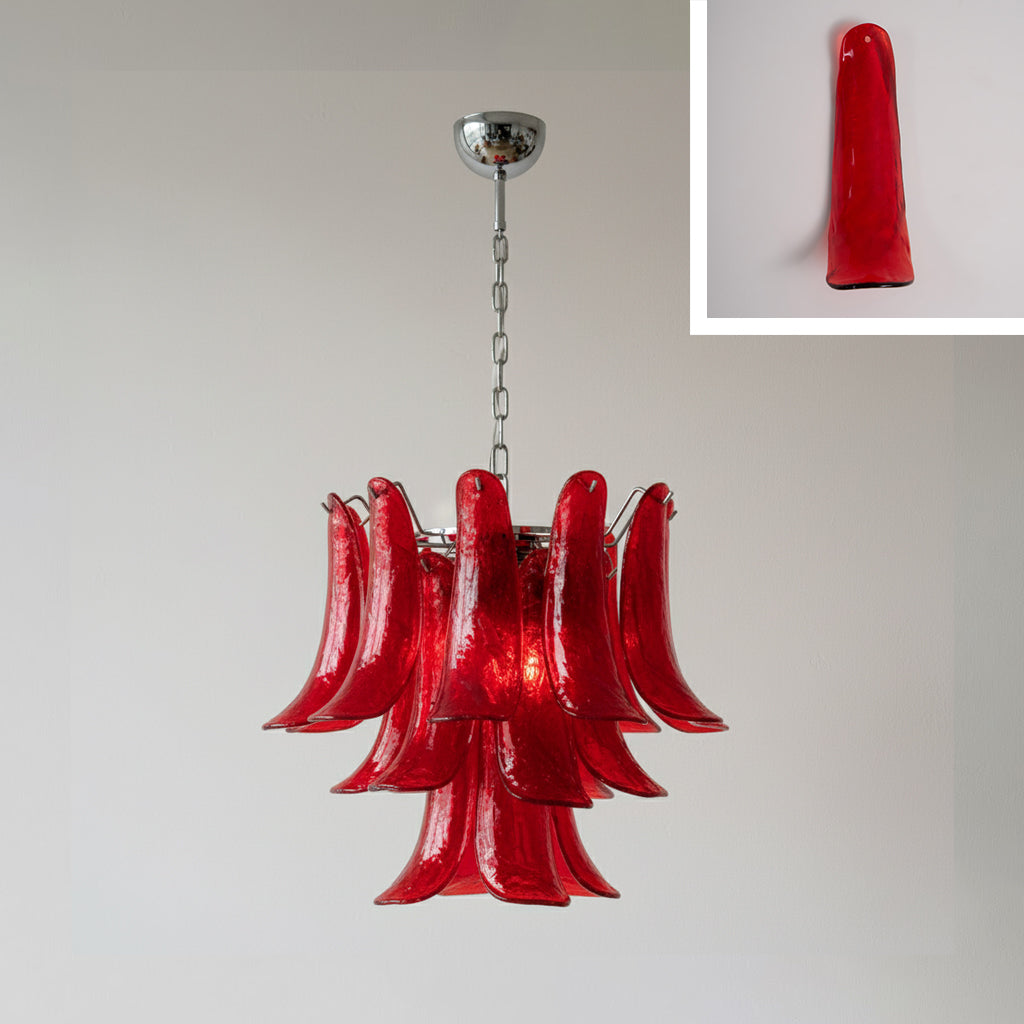 Lampadario in Vetro a Petali a Strati