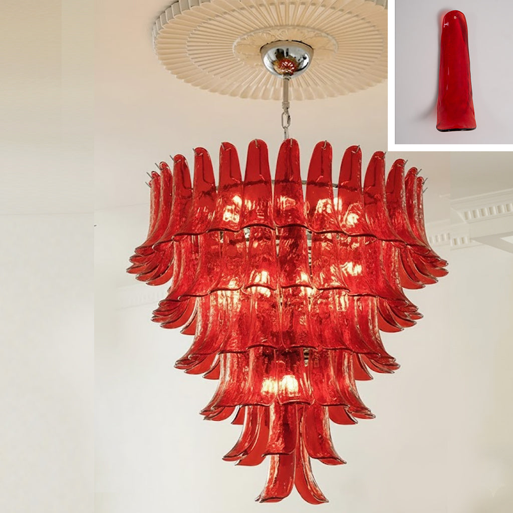 Lampadario in Vetro a Petali a Strati