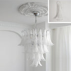 Lampadario in Vetro a Petali a Strati