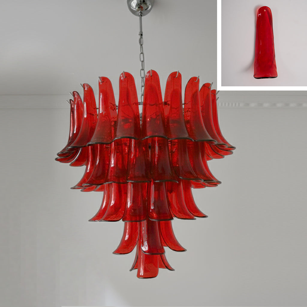 Lampadario in Vetro a Petali a Strati