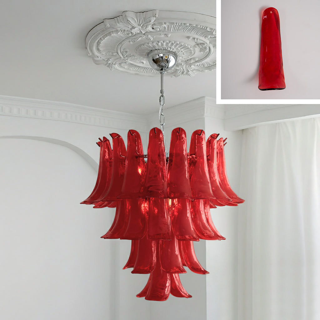 Lampadario in Vetro a Petali a Strati