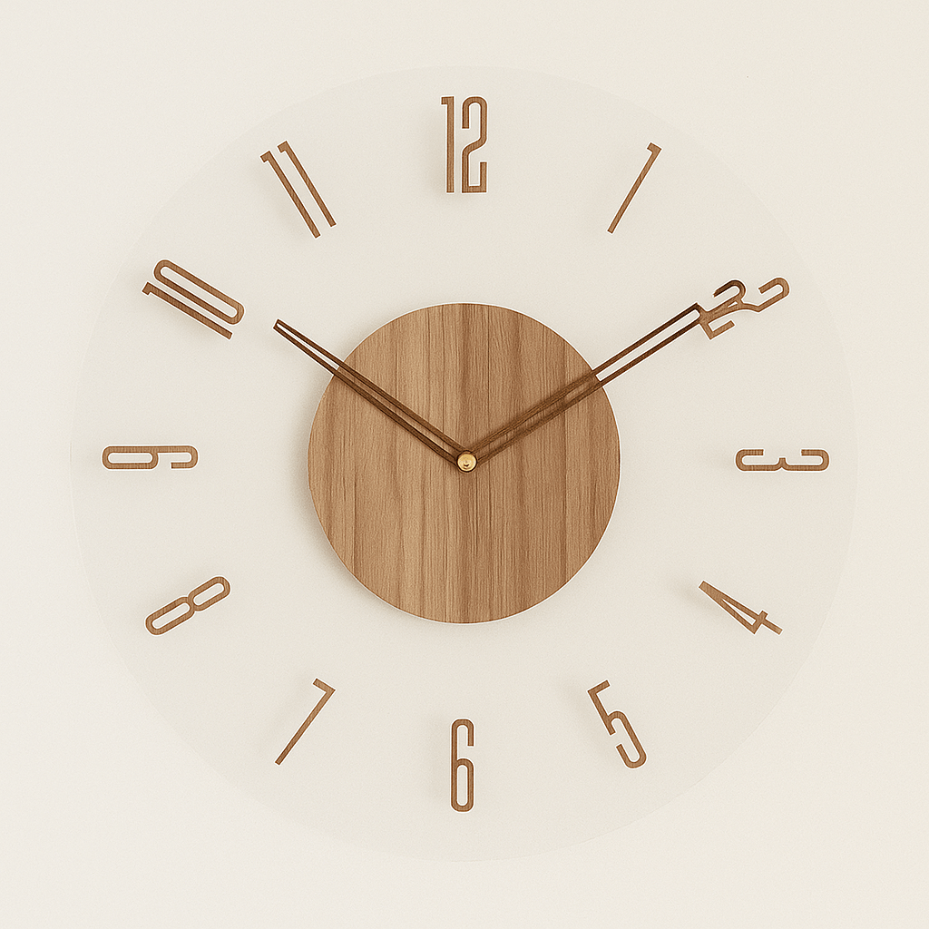 Orologio Nordico – Orologio da parete silenzioso in design scandinavo in legno naturale