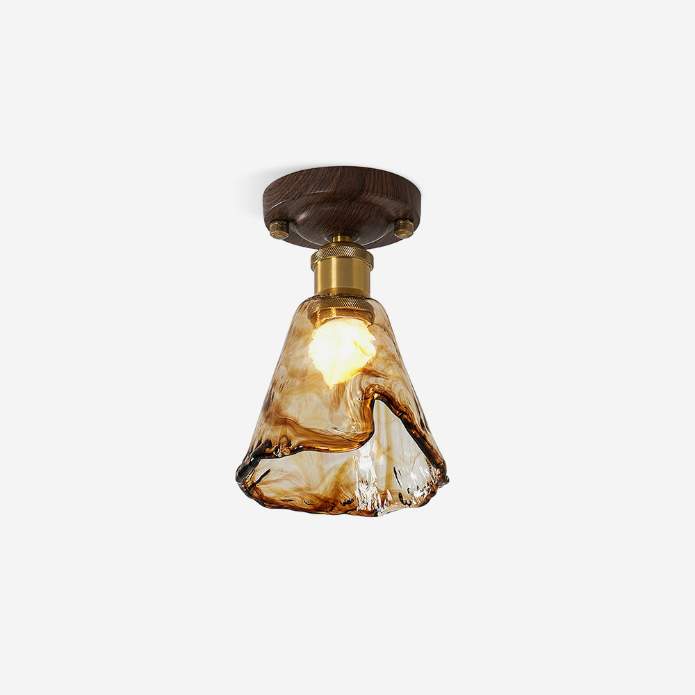 Velimo Luce a Soffitto in Vetro Ambra