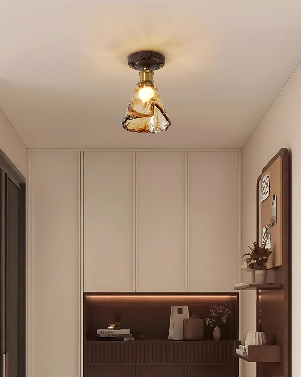 Velimo Luce a Soffitto in Vetro Ambra