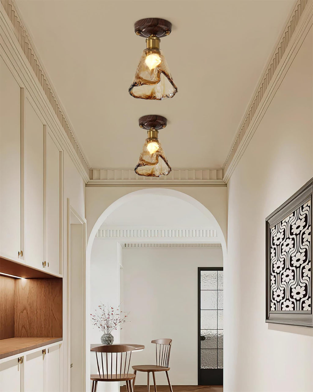 Velimo Luce a Soffitto in Vetro Ambra