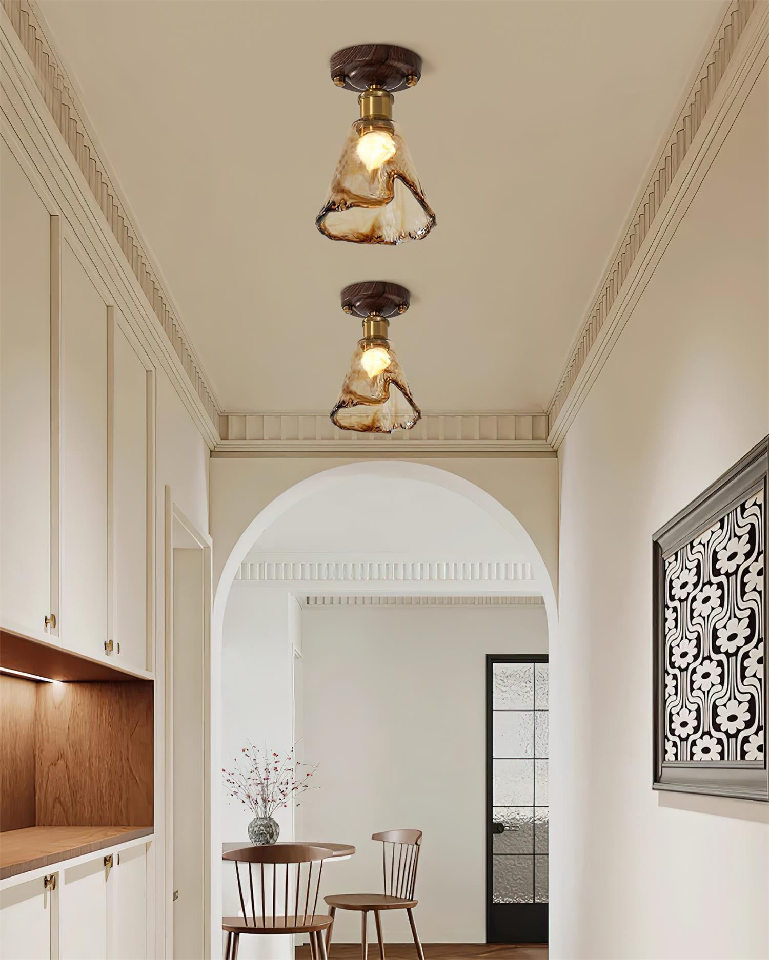 Velimo Luce a Soffitto in Vetro Ambra