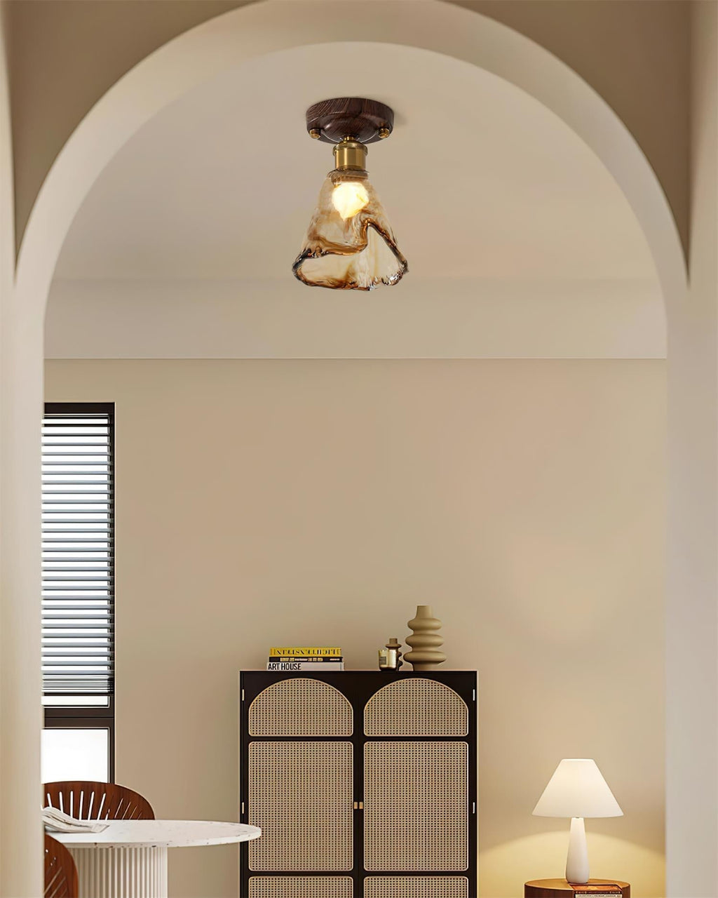 Velimo Luce a Soffitto in Vetro Ambra