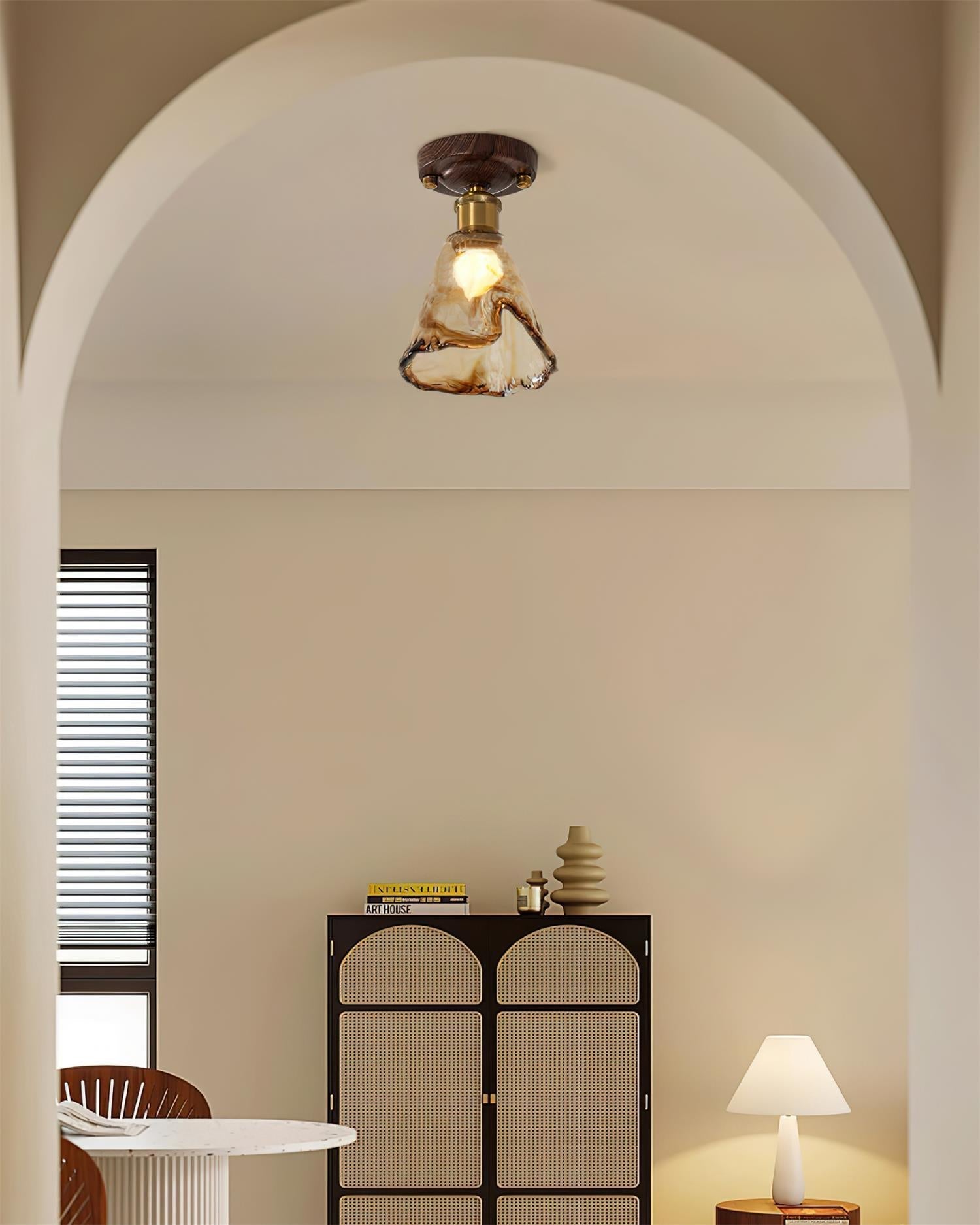 Velimo Luce a Soffitto in Vetro Ambra