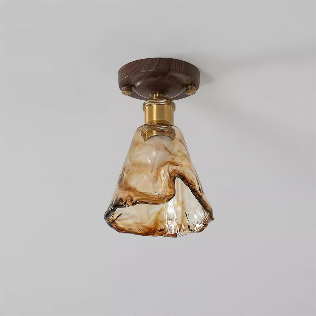 Velimo Luce a Soffitto in Vetro Ambra