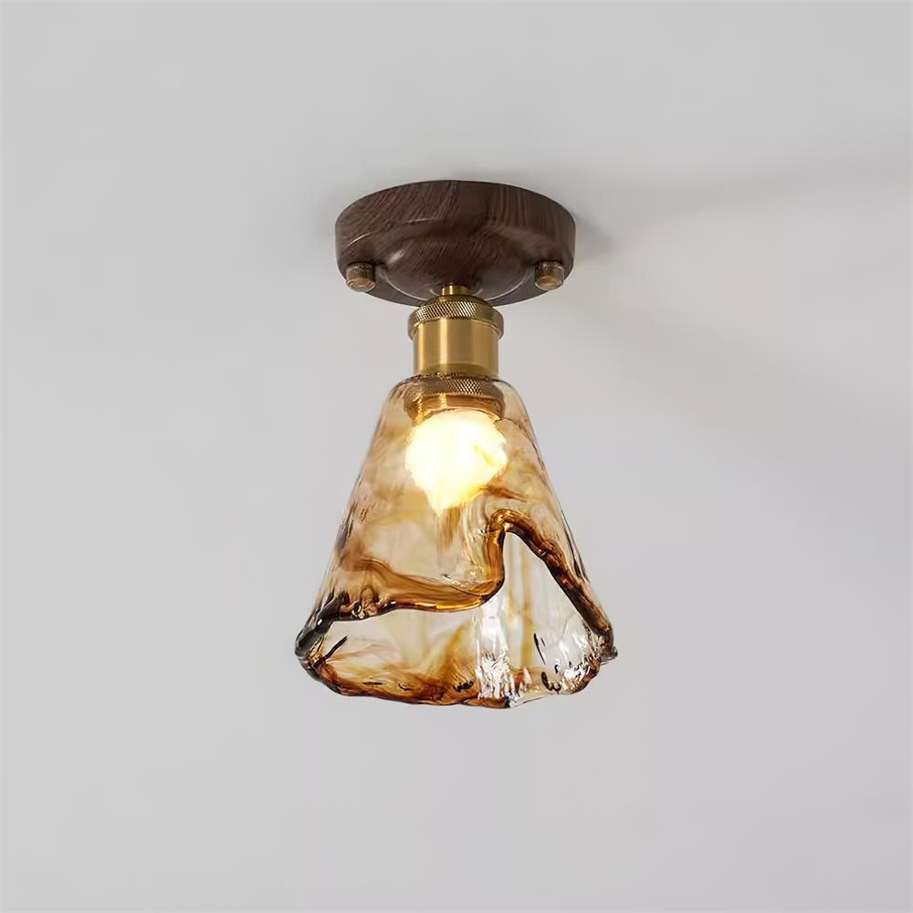 Velimo Luce a Soffitto in Vetro Ambra