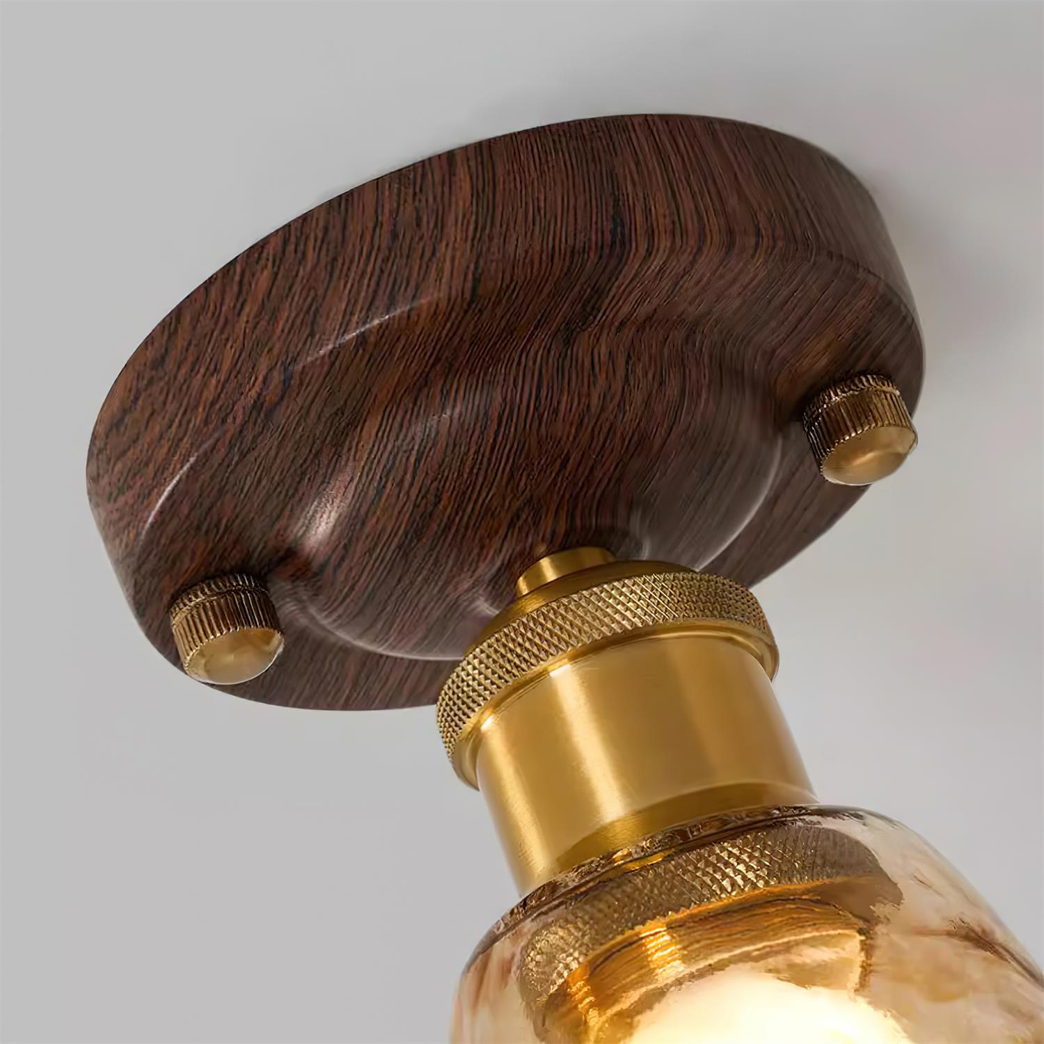 Velimo Luce a Soffitto in Vetro Ambra