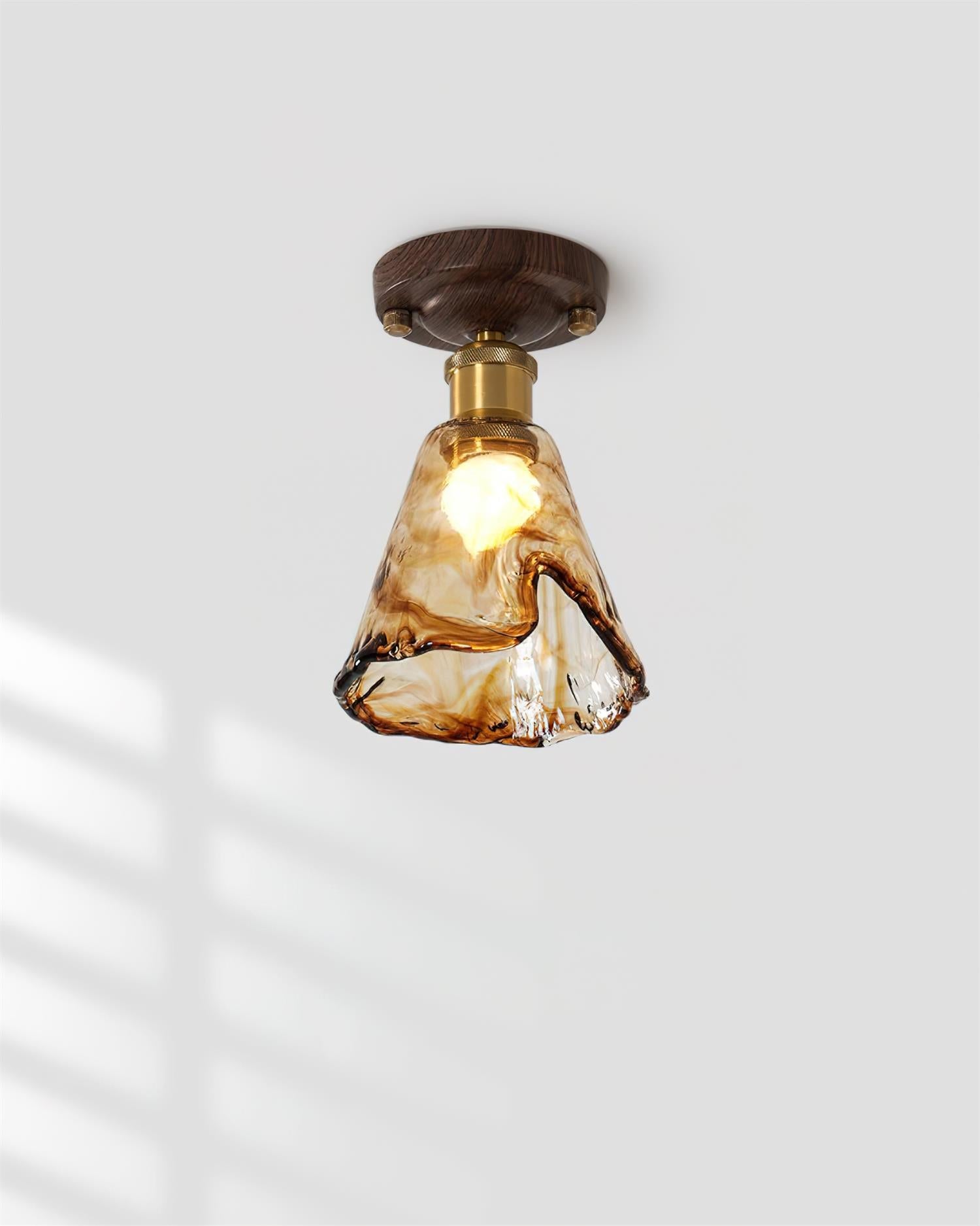 Velimo Luce a Soffitto in Vetro Ambra