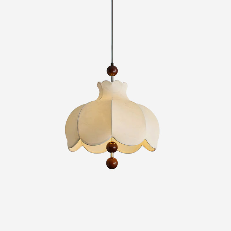 Nelyora Lampada a sospensione – Tessuto e legno – Toni caldi – Ø40 cm – Stile vintage per sala da pranzo e soggiorno
