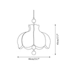 Nelyora Lampada a sospensione – Tessuto e legno – Toni caldi – Ø40 cm – Stile vintage per sala da pranzo e soggiorno