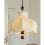 Nelyora Lampada a sospensione – Tessuto e legno – Toni caldi – Ø40 cm – Stile vintage per sala da pranzo e soggiorno