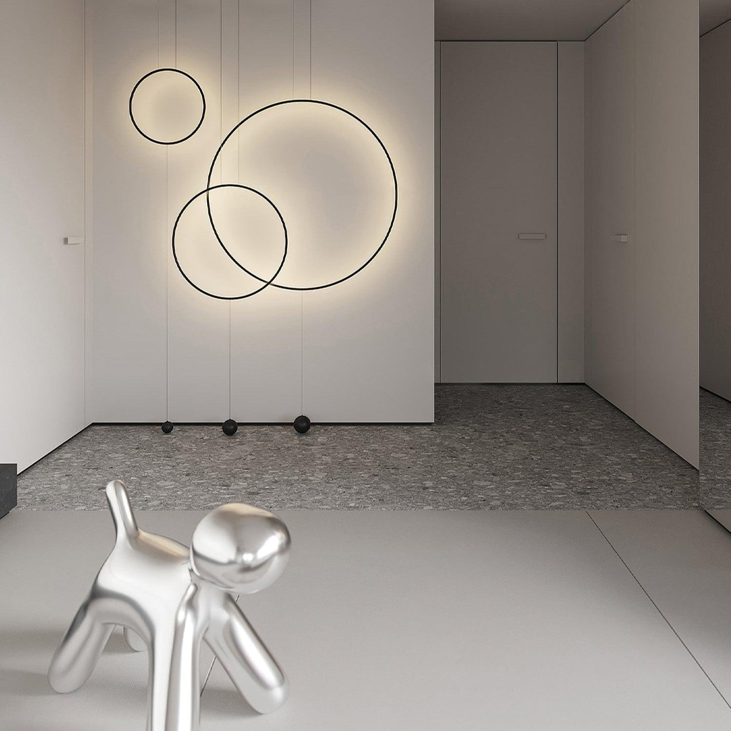 Ryker Luce Pendente Circolare in Metallo Minimalista
