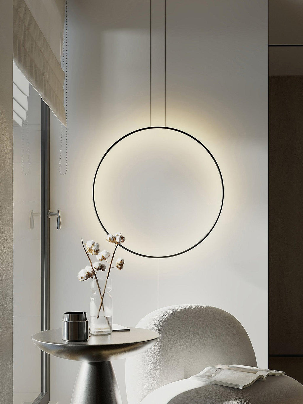 Ryker Luce Pendente Circolare in Metallo Minimalista