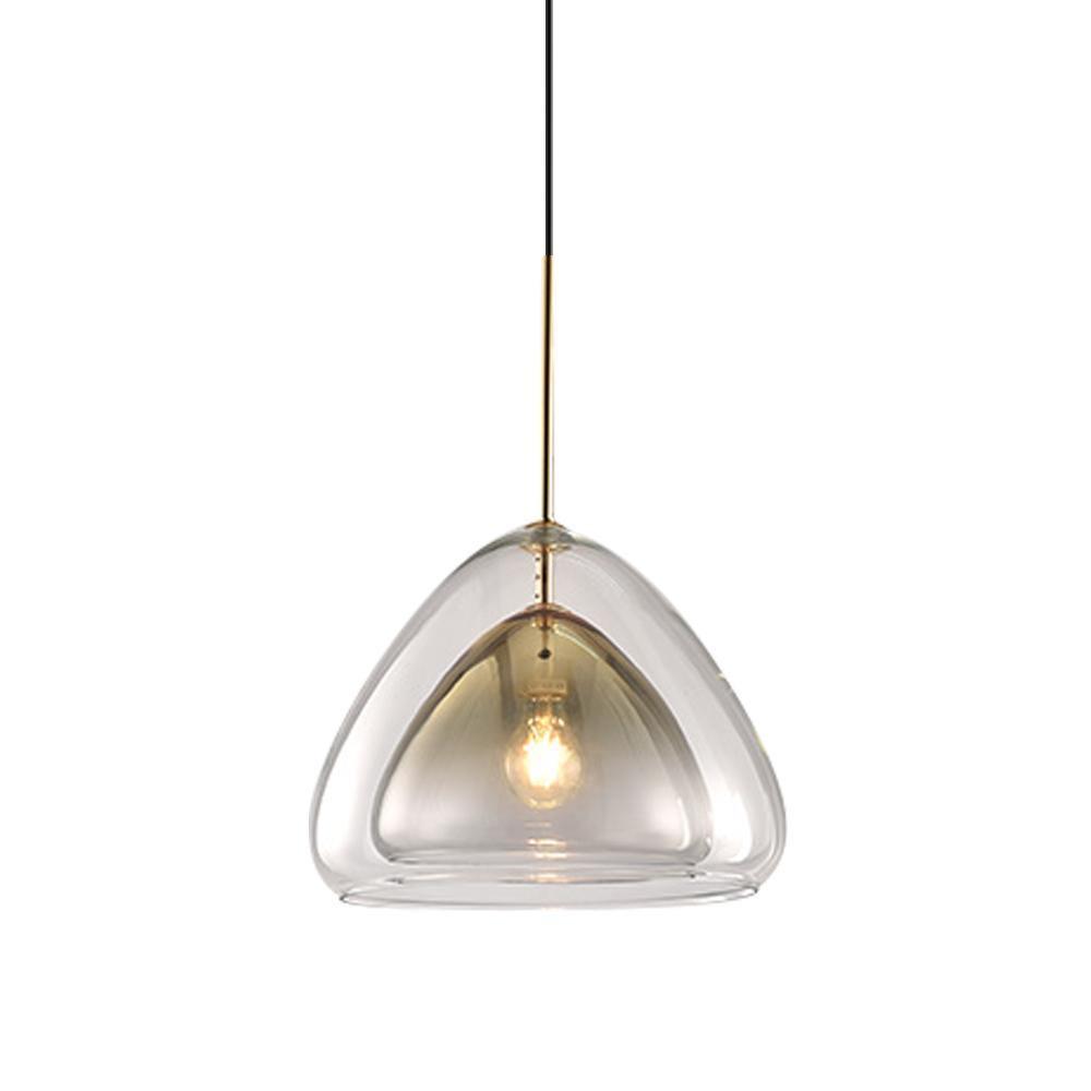 Lampada a sospensione Nolvero – Vetro – Trasparente/Oro – E27 – Design moderno