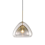 Lampada a sospensione Nolvero – Vetro – Trasparente/Oro – E27 – Design moderno