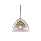 Lampada a sospensione Nolvero – Vetro – Trasparente/Oro – E27 – Design moderno