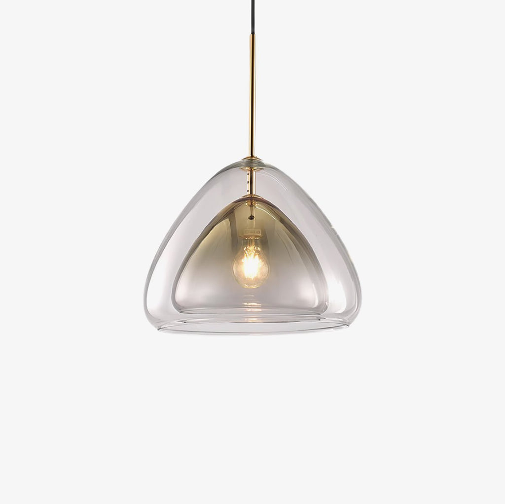 Lampada a sospensione Nolvero – Vetro – Trasparente/Oro – E27 – Design moderno