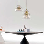 Lampada a sospensione Nolvero – Vetro – Trasparente/Oro – E27 – Design moderno