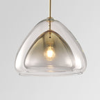 Lampada a sospensione Nolvero – Vetro – Trasparente/Oro – E27 – Design moderno