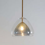 Lampada a sospensione Nolvero – Vetro – Trasparente/Oro – E27 – Design moderno