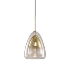 Lampada a sospensione Nolvero – Vetro – Trasparente/Oro – E27 – Design moderno