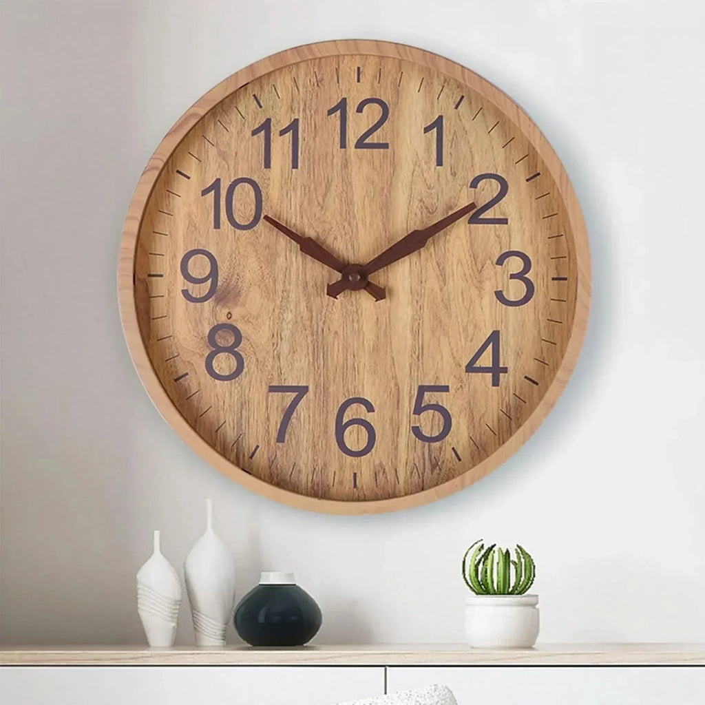 Orologio da Parete in Legno – Orologio in Legno Elegante dal Design Naturale per Ambienti Sereni ed Eleganti