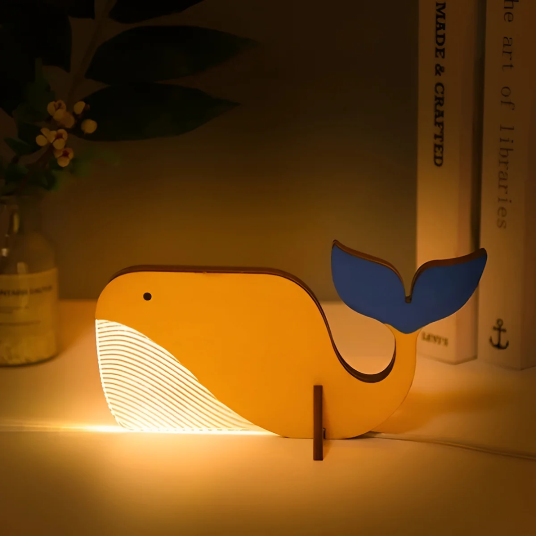 Lampada LED in Legno Animale Nordica - Alimentata da USB
