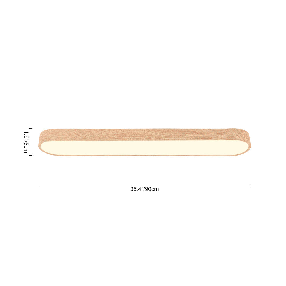 Nordico Plafoniera LED Ovale a 1 Luce con Accento in Legno