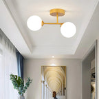 Moderna Lampada da Soffitto in Vetro a Doppia Testa Nordica